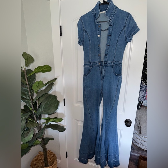 Wysteria Lane Pants - Denim Blue Jumpsuit